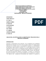 Análisis de los artículos de la Constitución y su relación con la Medicina Veterinaria