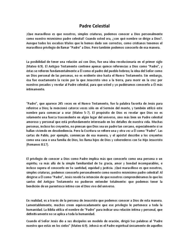 Conociendo al Padre Celestial | PDF | Dios | Jesús