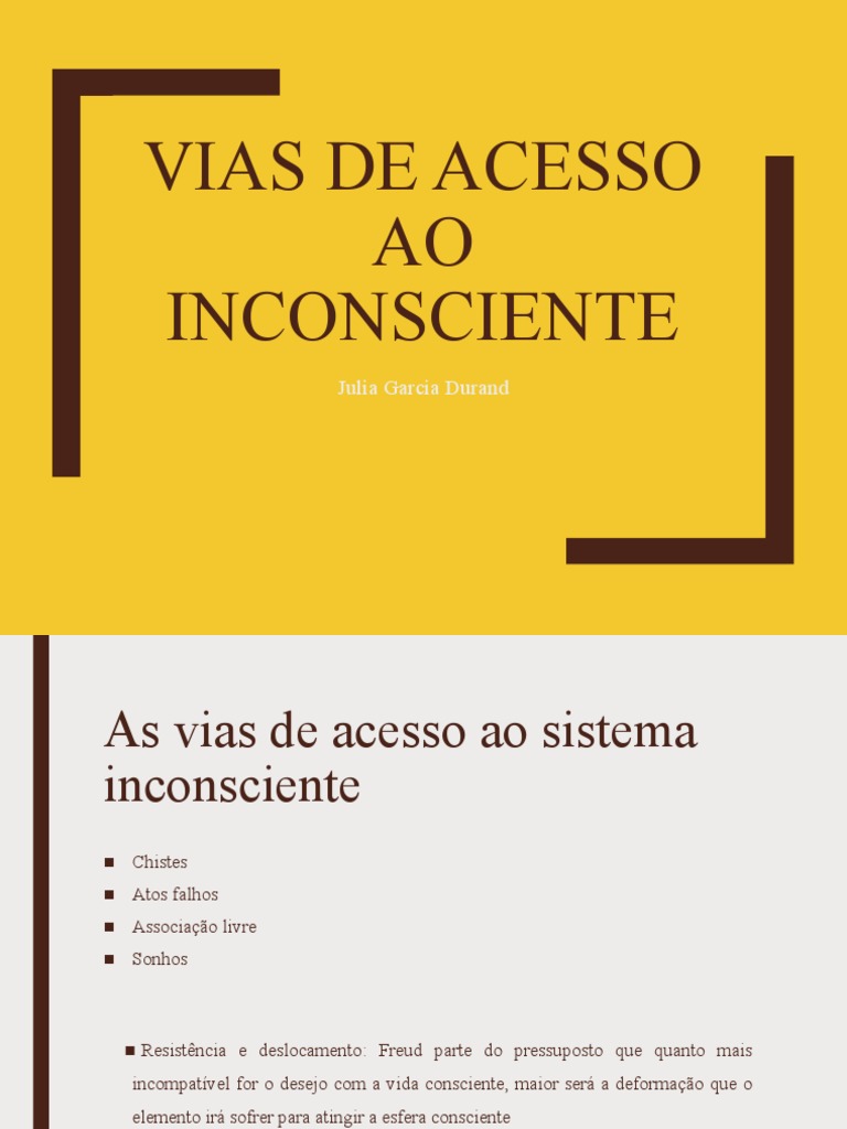Aula 7as Vias Deacesso Ao Inconsciente (Salvo Automaticamente) | PDF ...