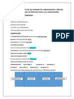 Dimensionamiento de Las Unidades de Sedimentación y Filtrado de Un Floculador de Filtración Lenta y Un Sedimentador