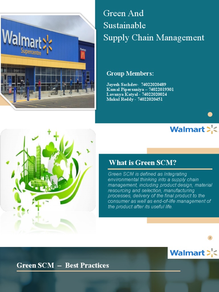 Green Supply Chain Management Initiatives by Wallmart | PDF | Supply ...