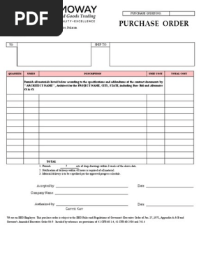 Purchase Order Template 1