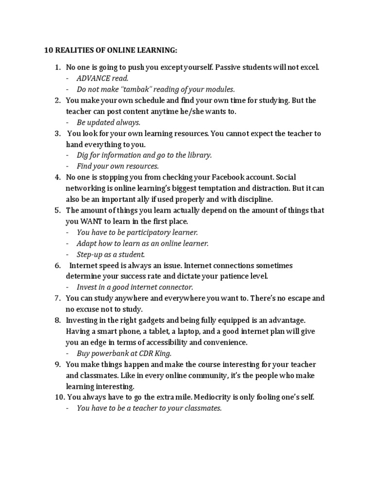How to be an effective open and distance elearner pdf educational