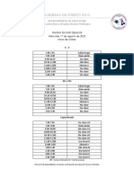 Horario Escolar Especial Inicio Clases PR