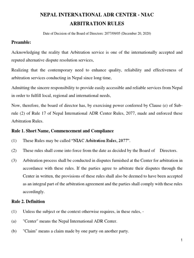 niac-arbitration-rules-2077-english-pdf-pdf-arbitral-tribunal