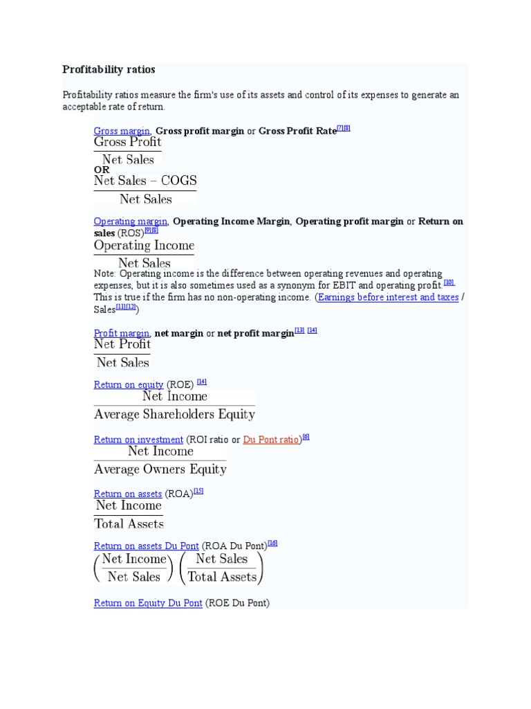 Profitability Ratios: Gross Margin | PDF