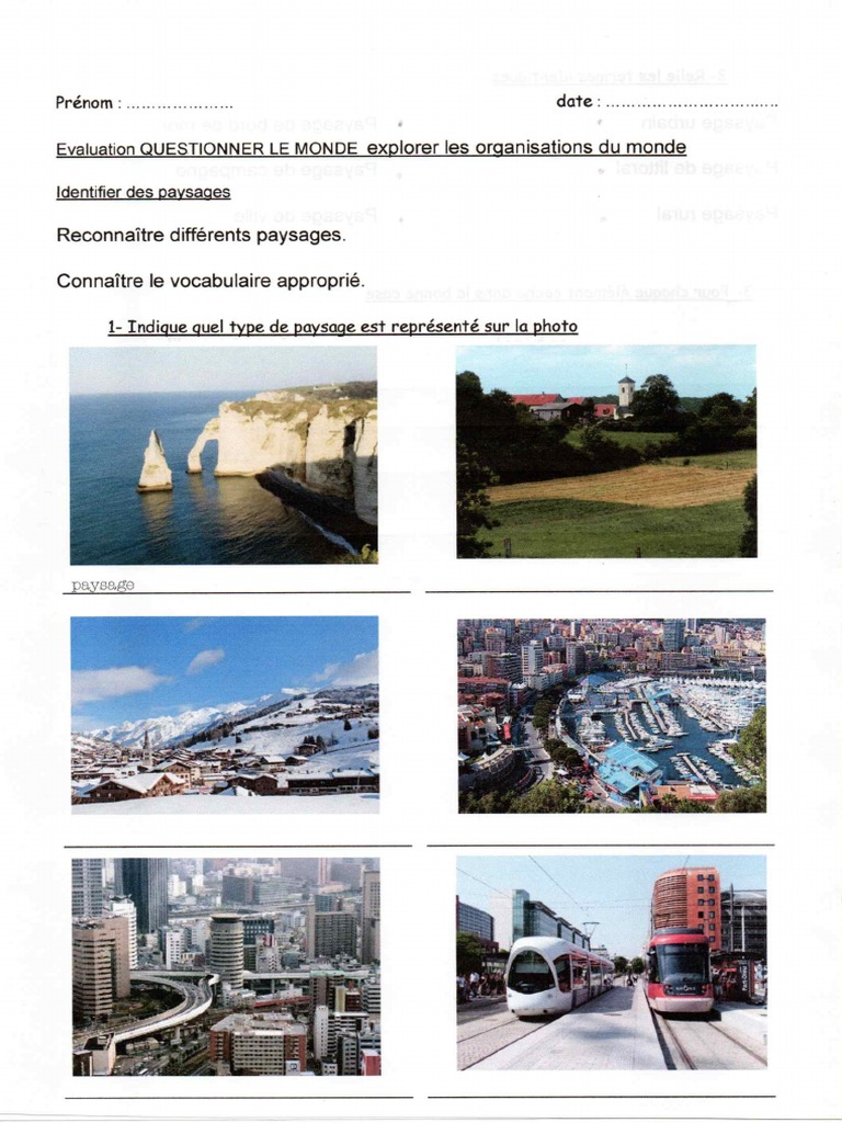 Eval LES PAYSAGES | PDF