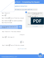 Quadratic Equations Written in Vertex Form - Completing The Square