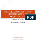 Memoria Descriptiva de Arquitectura - Velazco - 16 02 2022