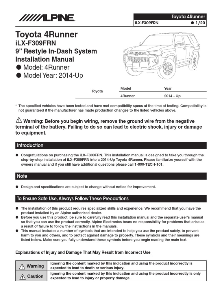 Alpine iLX-F309FRN - Installation Manual | PDF | Electrical Connector | Usb