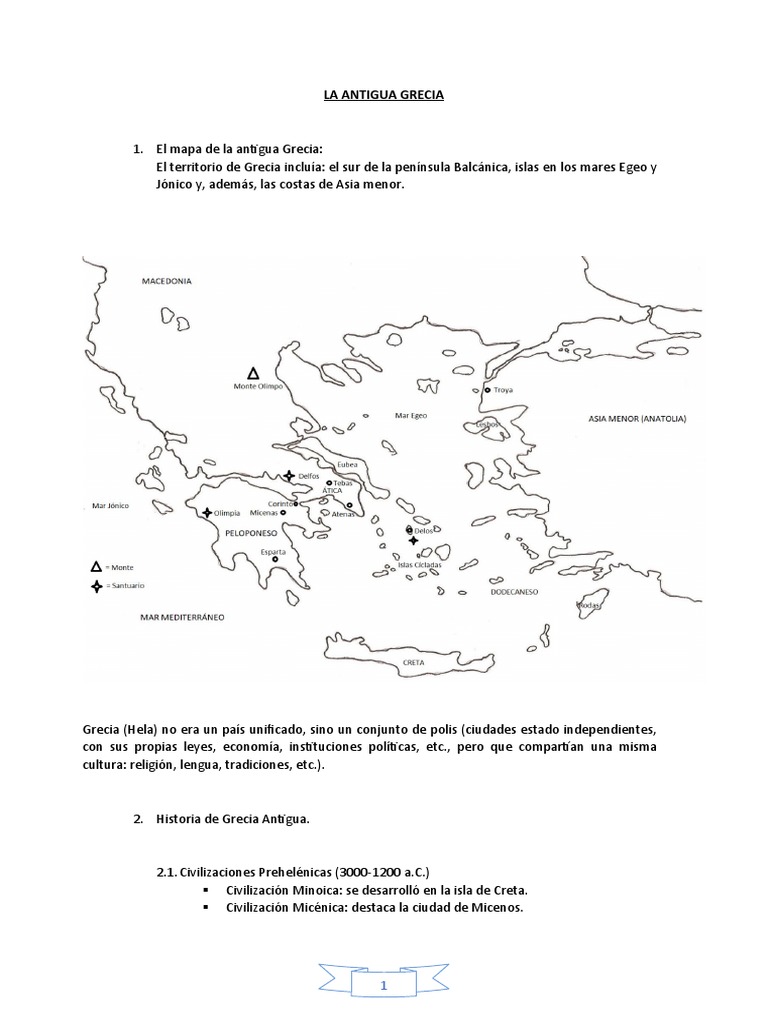 Mapa y Cultura de la Antigua Grecia | PDF | Antigua Grecia | Helena de ...