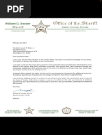 Sheriff Snyder's Letter To President Biden