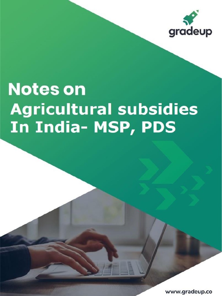 Agricultural Subsidies In India Msp Pds English Reviewed 27 Pdf