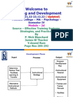 Welcome To Training and Development: Lecture 21,22-23.12.22 Mithibai College - MA - Psychology - Semester IV