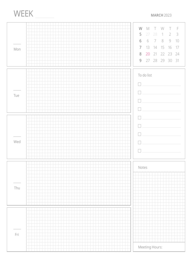 March 2023 Planning Calendar | PDF