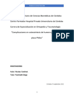 Complicaciones en Osteosíntesis de Humero Proximal Con Placa Philo. Terminado