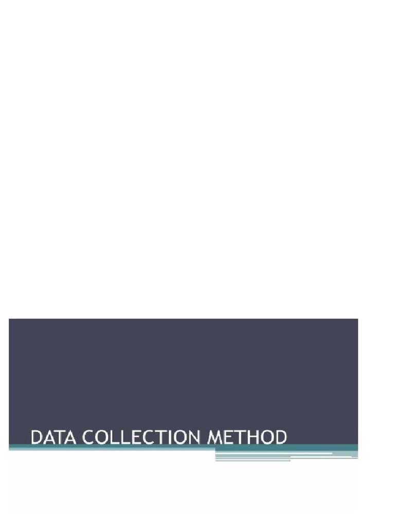 DATA COLLECTION METHODS PDF | PDF