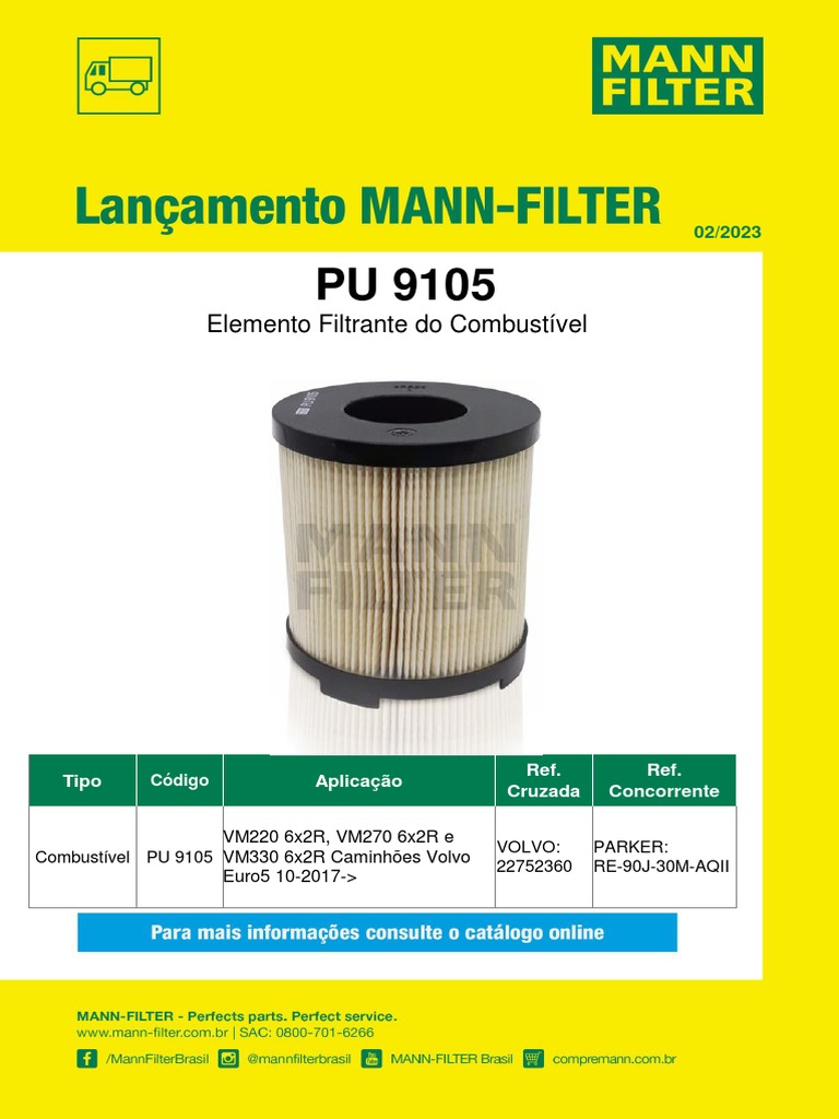 Mann-Filter Pu 9105 | PDF