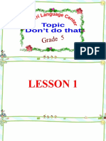 Don't do that Lesson 1