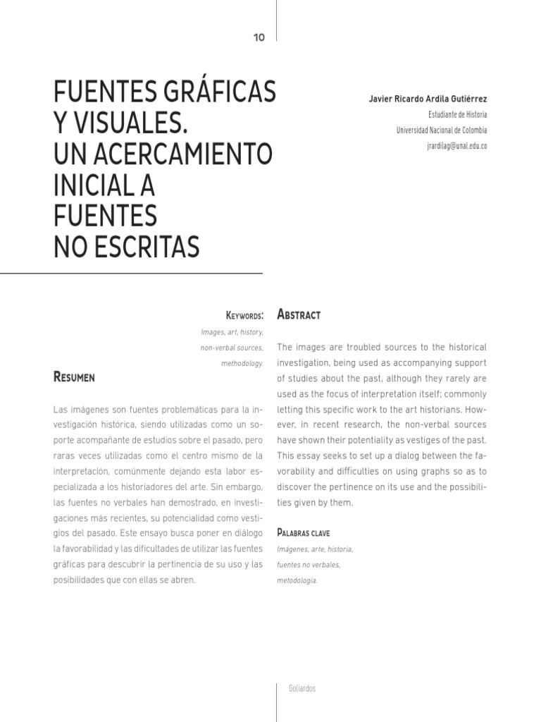 Fuentes Gráficas y Visuales. Un Acercamiento Inicial A Fuentes No ...
