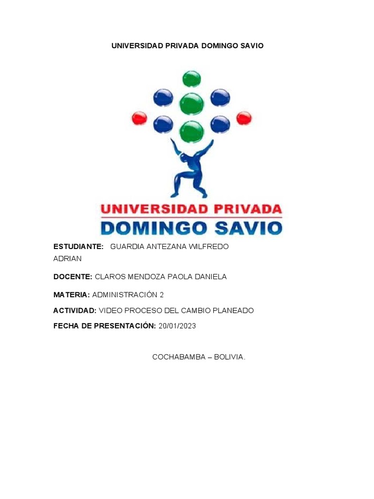 Video sobre Cambio Planeado en Administración | PDF