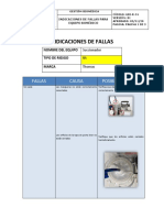 GBI-R-74 Indicaciones de Fallas para THOMAS