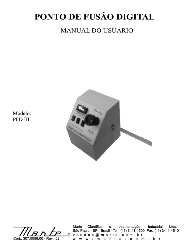 Ponto de Fusão Digital Marte Balanças | PDF | Temperatura | Termômetro, image size:768x1024