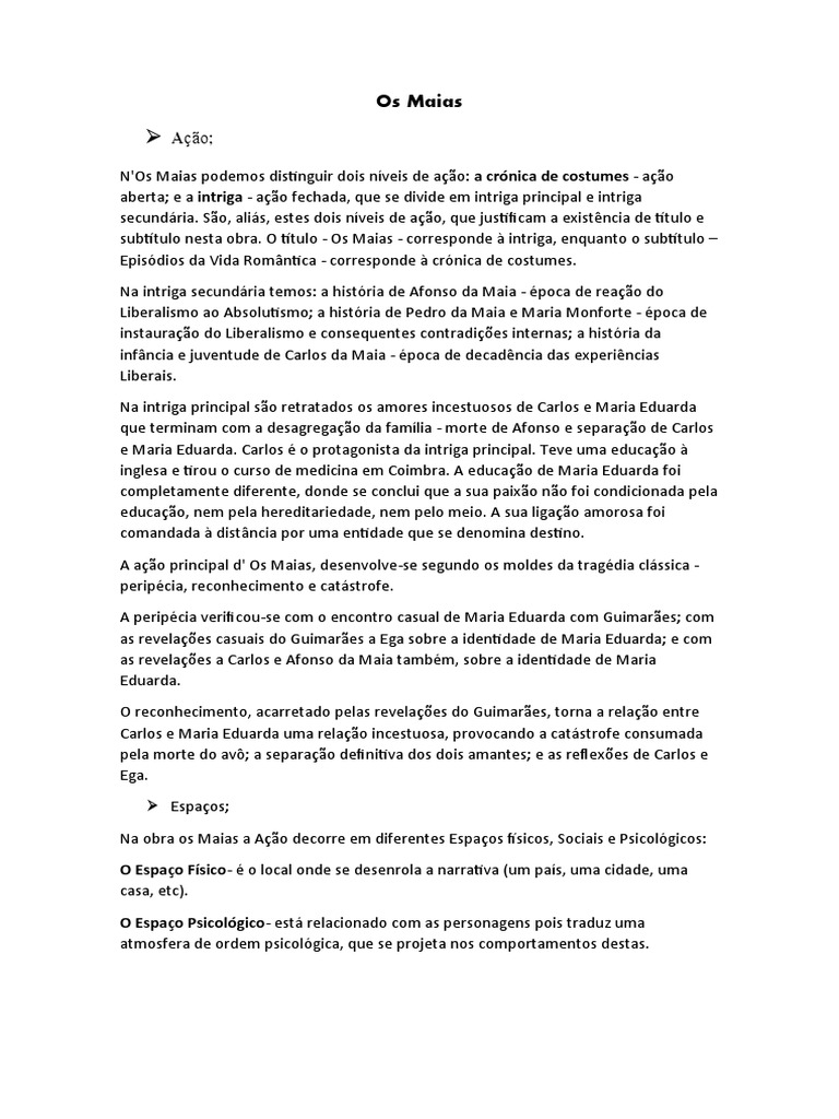 Resumo Completo Os Maias
