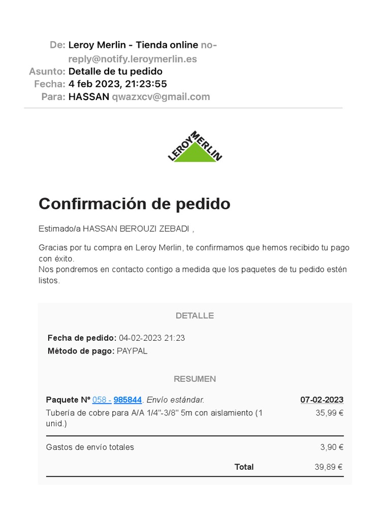 Detalle de Tu Pedido | PDF
