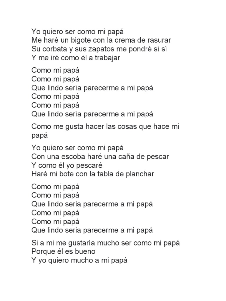 Yo Quiero Ser Como Mi Papá | PDF