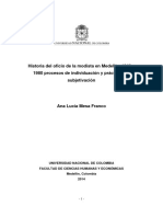 Historia Del Oficio de La Modista en Medellín, 1940 - 1980 Procesos de Individuación y Prácticas de Subjetivación