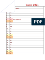 Calendario Enero 2024 Espana Vertical Formato de Lista