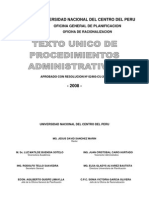 UNCP TUPA 2008: Procedimientos administrativos de la universidad