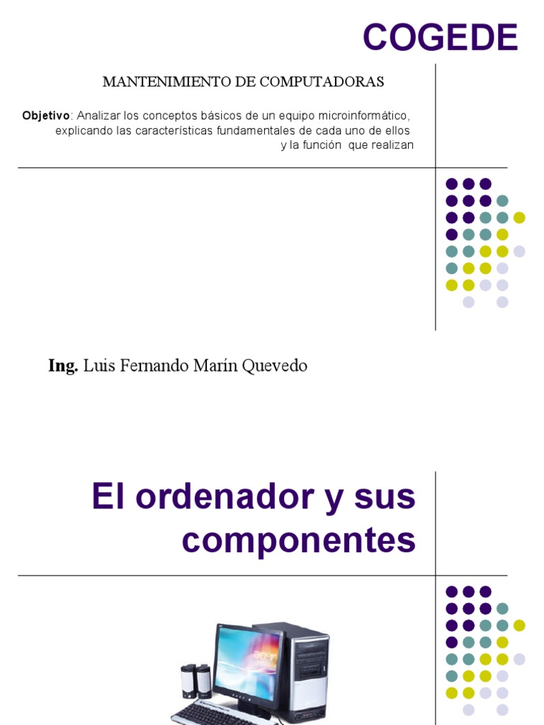 Clase #1 Introduccion y Componentes | PDF | Hardware de la computadora ...