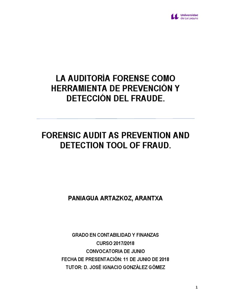 Auditoría Forense: Prevención del Fraude | PDF | Contabilidad | Auditoría