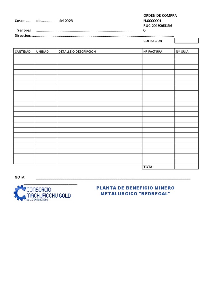 Orden de Compra | PDF