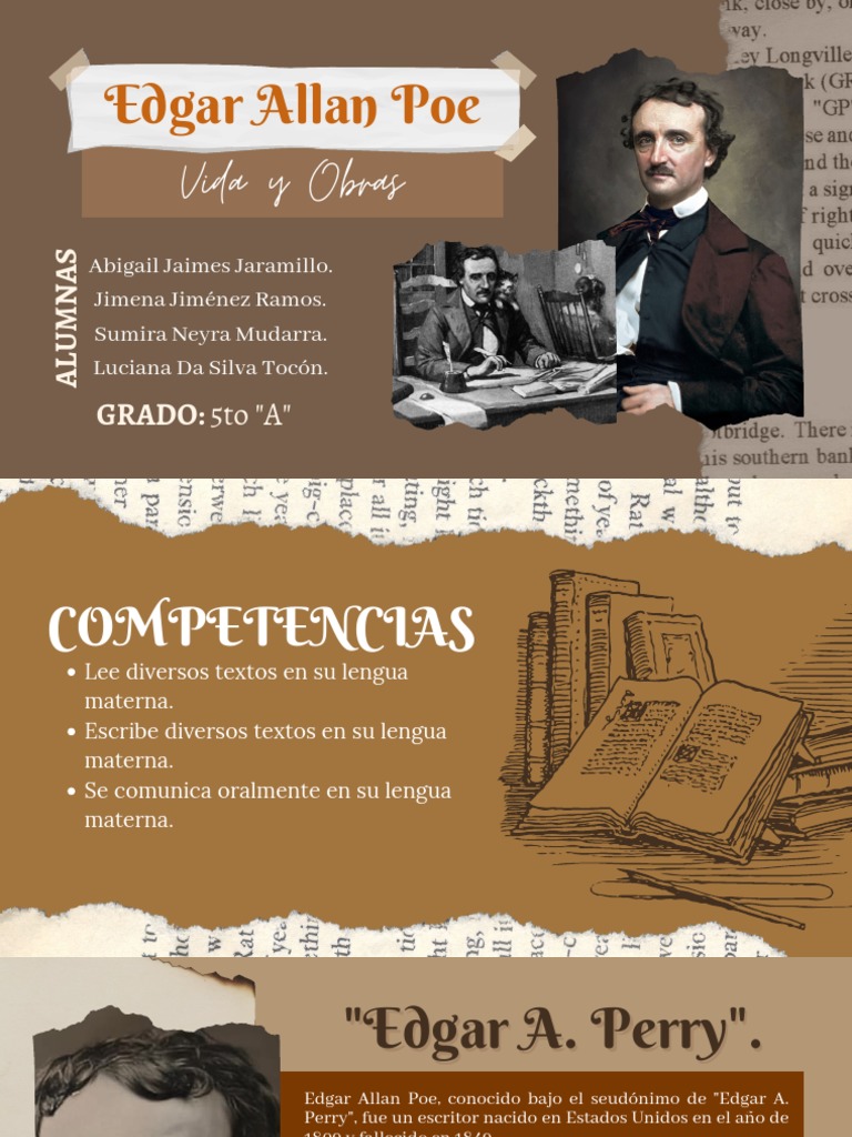 Edgar Allan Poe y sus Obras PDF Edgar Allan Poe El Cuervo
