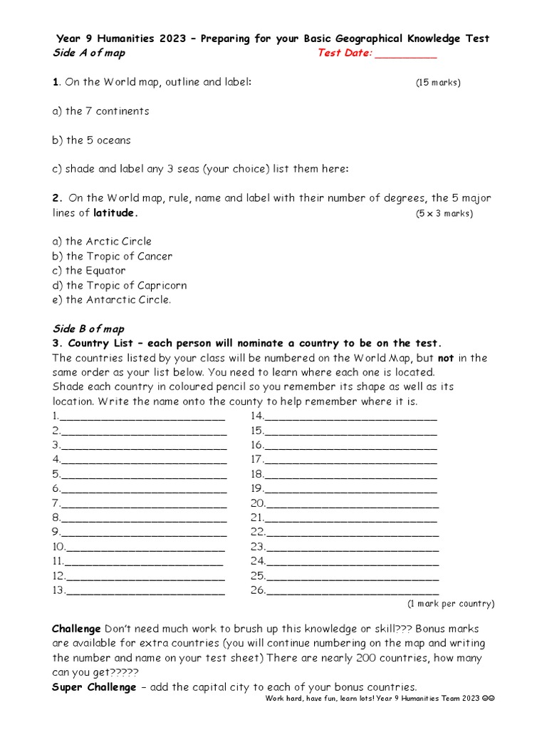 Lesson 2 Preparation For Basic Geography Knowledge Test PDF