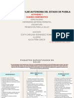 Cuadro comparativo de paquetes garantizados en salud