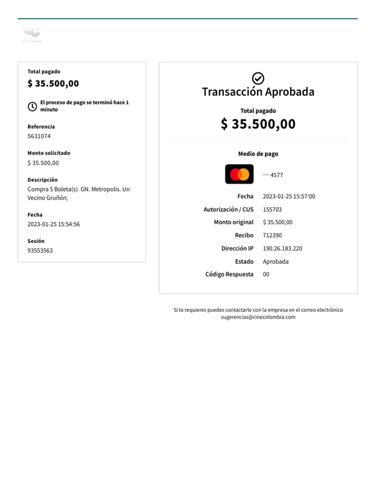 Cine Colombia Portal Boletería Webcheckout PlacetoPay PDF