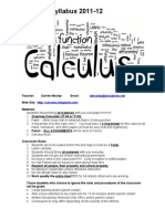 Syllabus Calculus 11