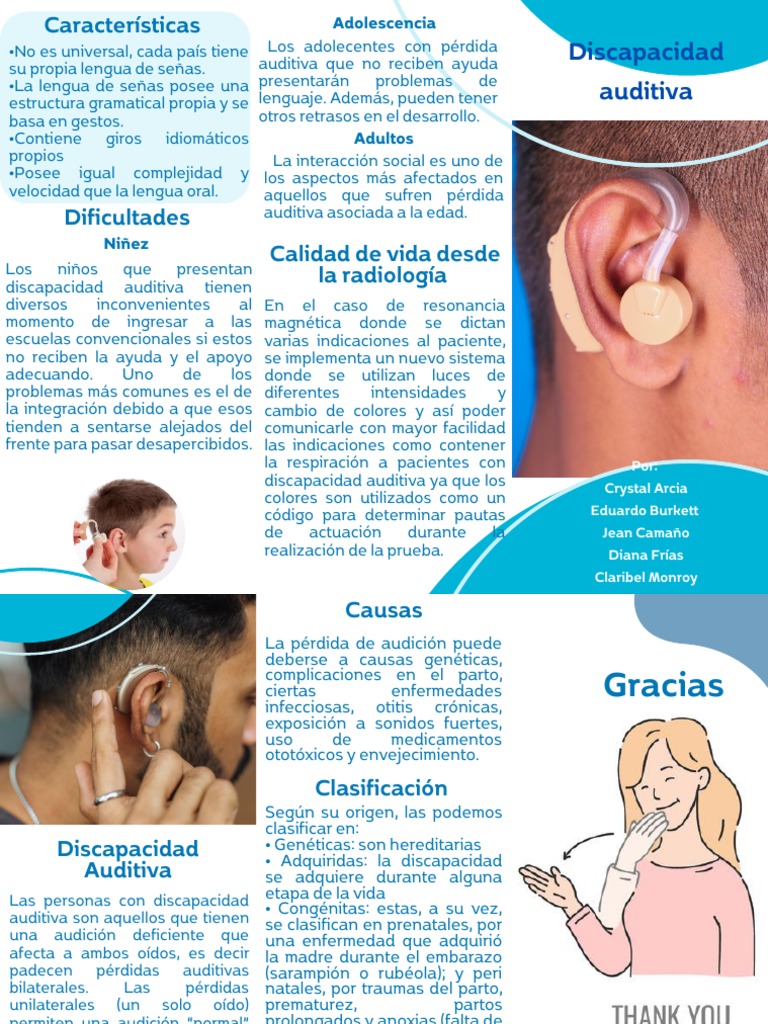 Tríptico Discapacidad Auditiva | PDF | Especialidades Medicas ...