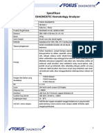 Spesifikasi FOKUS Diagnostic Hematology Analyzer