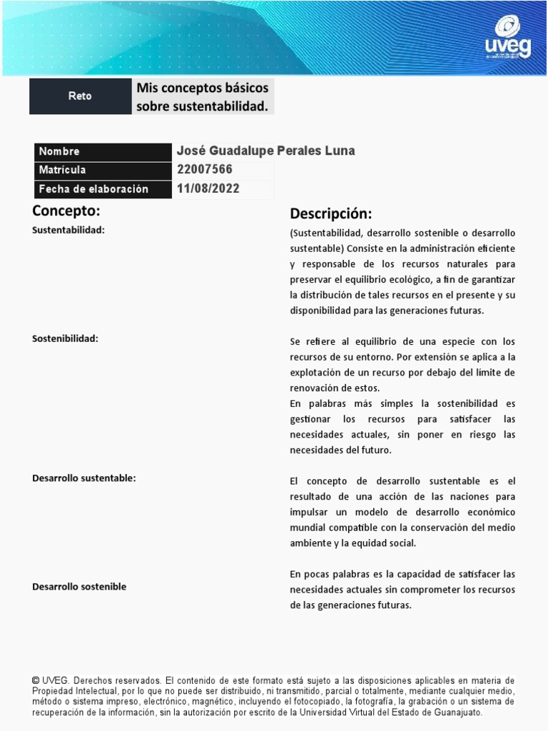 Uveg Plantilla | PDF | Sustentabilidad | Desarrollo sostenible