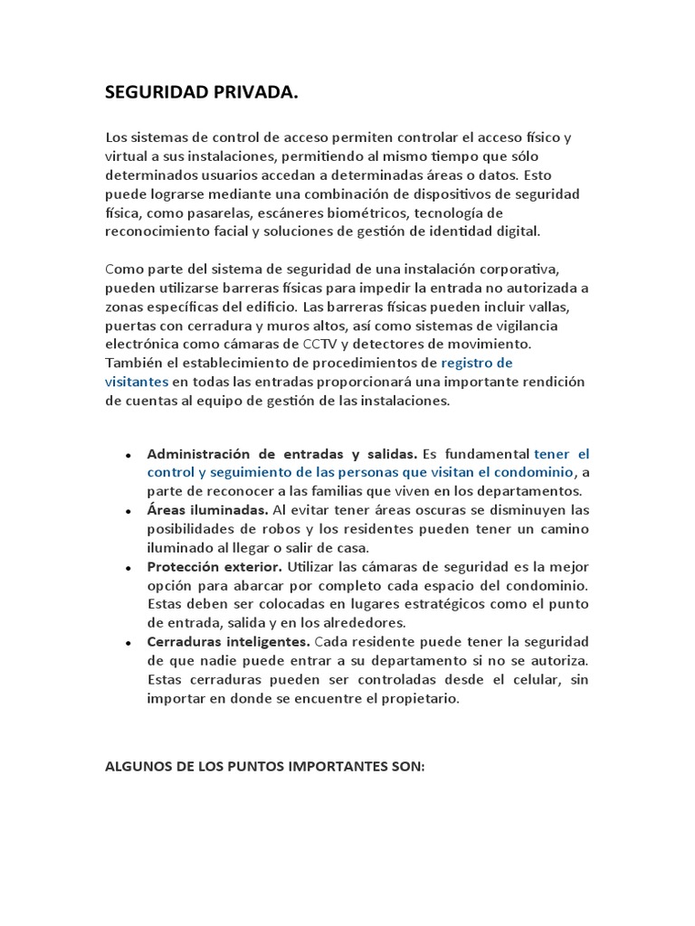 Control de Acceso y Seguridad Privada | PDF | Circuito cerrado de ...