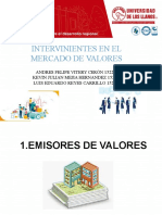 Intervinientes en El Mercado de Valores