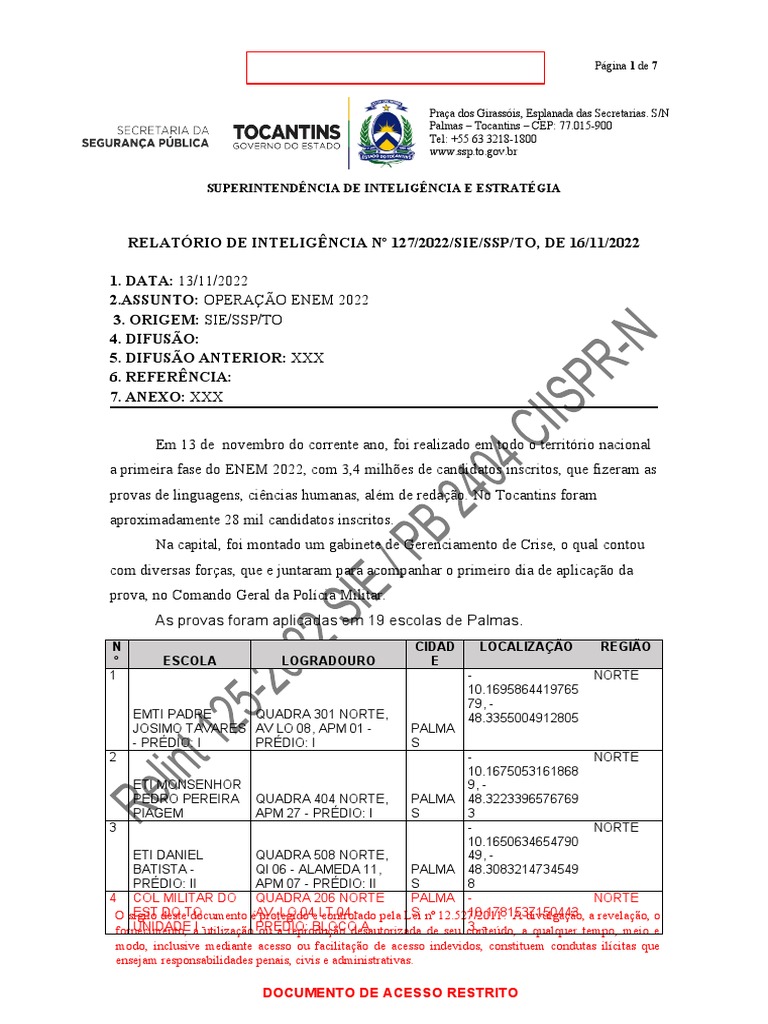 Relint #127 - 2022-Sie Enem 22 | PDF | Tráfego | Documento