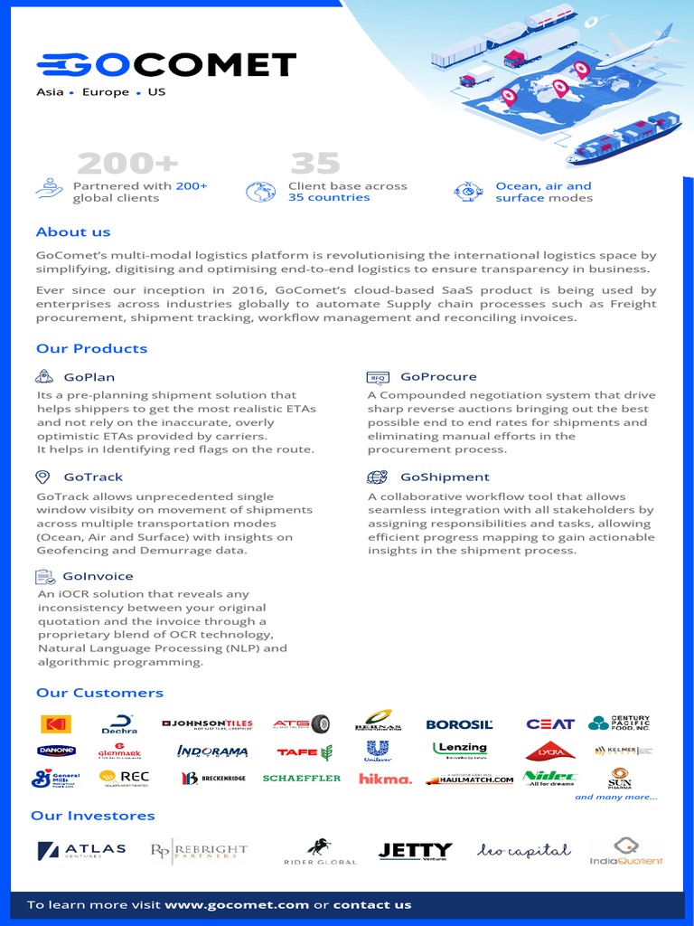 GoComet: Revolutionizing Logistics SaaS | PDF