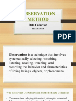 Observation Method Data Collection Advantages