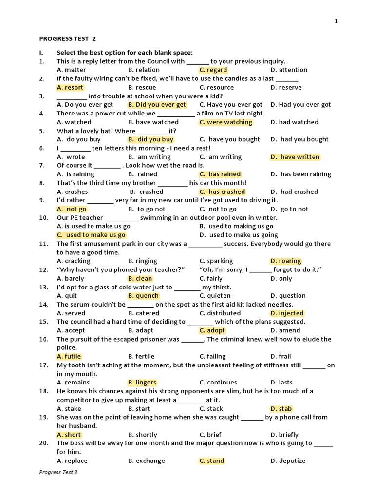Progress Test 2 Pdf Epidemiology Health Sciences
